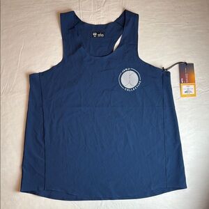 Janji Women's Blue Indigo AFO  Singlet Tank Top  Size L NWT